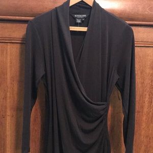 J Peterman Silk Midi Wrap Dress